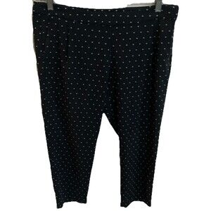 Nike Golf Pants Women 10 Black Polka Dot Dri Fit Pleated Athleisure Side Zip